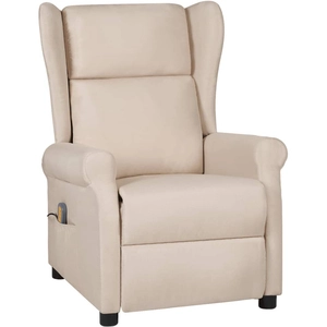 vidaXL Fauteuil de massage Crème Tissu pas cher