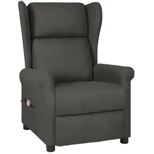 vidaXL Fauteuil de massage Gris foncé Tissu pas cher