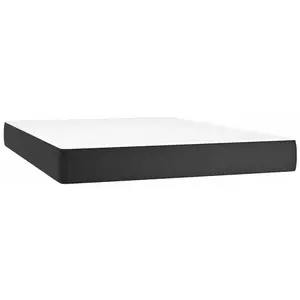 vidaXL Matelas de lit à ressorts ensachés Noir 140x190x20cm Similicuir