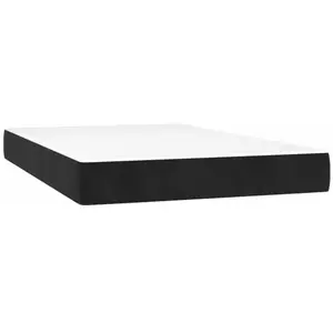 vidaXL Matelas de lit à ressorts ensachés Noir 120x200x20 cm Velours pas cher