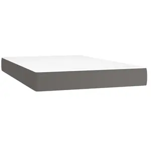 vidaXL Matelas de lit à ressorts ensachés Gris 120x200x20cm Similicuir