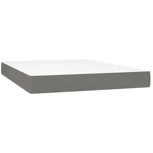 vidaXL Matelas de lit à ressorts ensachés Gris foncé 140x190x20 cm pas cher