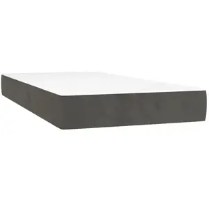 vidaXL Matelas de lit à ressorts ensachés Gris foncé 100x200x20 cm pas cher