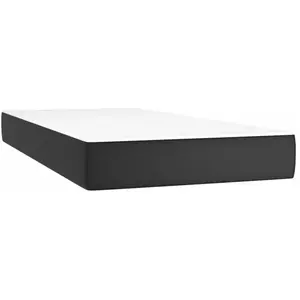 vidaXL Matelas de lit à ressorts ensachés Noir 90x200x20 cm Similicuir pas cher