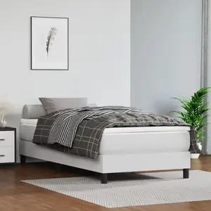 Comparateur de prix : vidaXL Matelas de lit à ressorts ensachés Blanc 90x200x20cm Similicuir