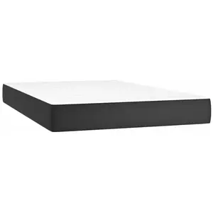 vidaXL Matelas de lit à ressorts ensachés Noir 120x200x20cm Similicuir pas cher
