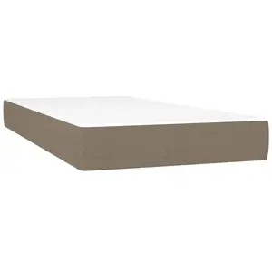 vidaXL Matelas de lit à ressorts ensachés Taupe 90x190x20 cm Tissu pas cher