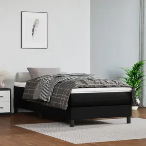 Comparateur de prix : vidaXL Matelas de lit à ressorts ensachés Noir 90x190x20 cm Similicuir