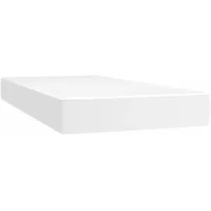 vidaXL Matelas de lit à ressorts ensachés Blanc 90x190x20cm Similicuir pas cher
