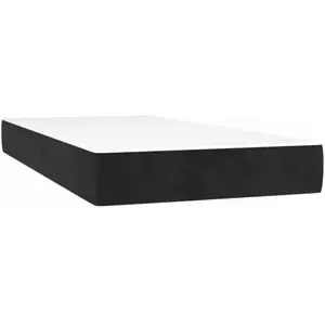 vidaXL Matelas de lit à ressorts ensachés Noir 80x200x20 cm Velours pas cher