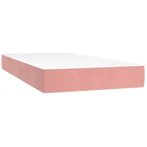 vidaXL Matelas de lit à ressorts ensachés Rose 80x200x20 cm Velours pas cher