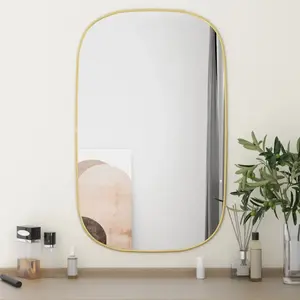 vidaXL Miroir mural Doré 80x50 cm pas cher