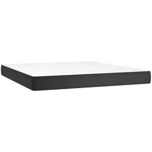 vidaXL Matelas de lit à ressorts ensachés Noir 160x200x20cm Similicuir pas cher