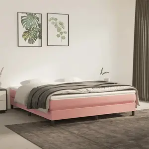 Comparateur de prix : vidaXL Matelas de lit à ressorts ensachés Rose 160x200x20 cm Velours