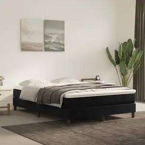 vidaXL Matelas de lit à ressorts ensachés Noir 140x190x20 cm Velours pas cher