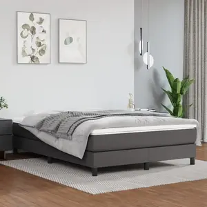 Non communiqué vidaXL Matelas de lit à ressorts ensachés Gris 140x190x20cm Similicuir pas cher