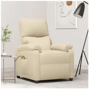 vidaXL Fauteuil de massage Crème Tissu pas cher