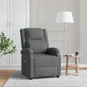 vidaXL Fauteuil de massage Gris foncé Tissu pas cher