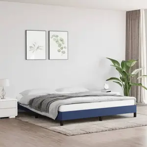 Comparateur de prix : vidaXL Cadre de lit Bleu 180 x 200 cm Tissu