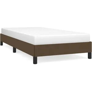 vidaXL Cadre de lit Marron foncé 90x190 cm Tissu pas cher