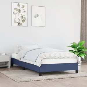 vidaXL Cadre de lit Bleu 90x190 cm Tissu pas cher