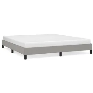 vidaXL Cadre de lit Gris clair 160x200 cm Tissu pas cher
