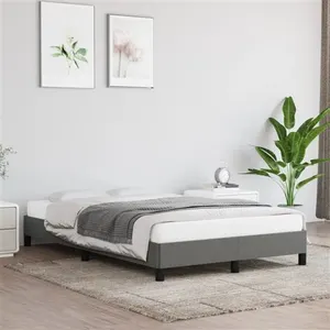 vidaXL Cadre de lit Gris foncé 120 x 200 cm Tissu pas cher