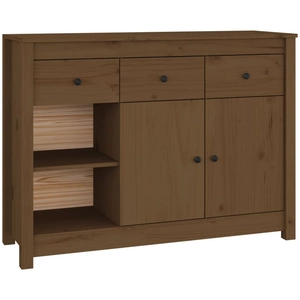 vidaXL Buffet Marron miel 100x35x74 cm Bois massif de pin pas cher