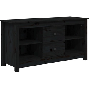 vidaXL Meuble TV Noir 103x36,5x52 cm Bois de pin massif pas cher