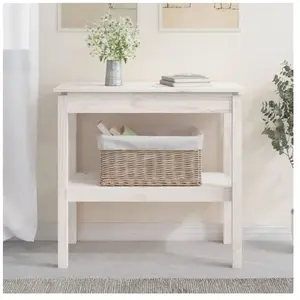 Comparateur de prix : vidaXL Table console Blanc 80x40x75 cm Bois de pin solide