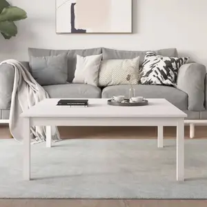 vidaXL Table basse Blanc 100x100x40 cm Bois massif de pin pas cher