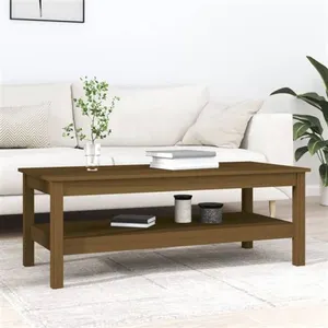 vidaXL Table basse Marron miel 110x50x40 cm Bois massif de pin pas cher