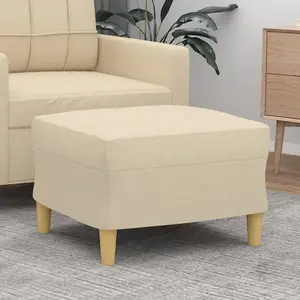vidaXL Repose-pied Crème 60x50x41 cm Tissu pas cher