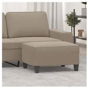 vidaXL Repose-pied Taupe 70x55x41 cm Tissu microfibre pas cher