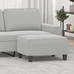vidaXL Repose-pied Gris clair 70x55x41 cm Tissu microfibre pas cher