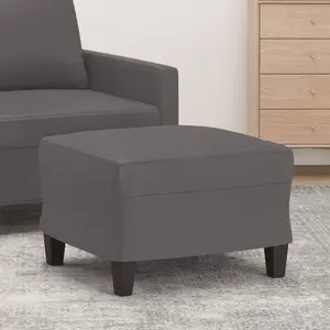 vidaXL Repose-pied Gris 60x50x41 cm Similicuir pas cher