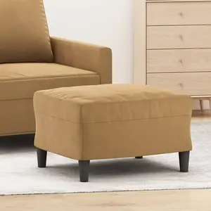 vidaXL Repose-pied Marron 60x50x41 cm Velours pas cher