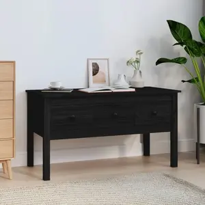 vidaXL Table basse Noir 102x49x55 cm Bois massif de pin pas cher
