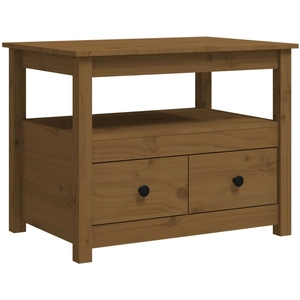 vidaXL Table basse Marron miel 71x49x55 cm Bois massif de pin pas cher
