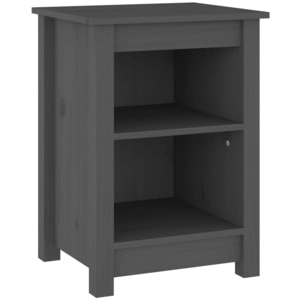 Comparateur de prix : vidaXL Tables de chevet 2 pcs Gris 40x35x55 cm Bois de pin solide