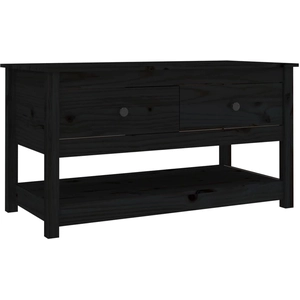vidaXL Table basse Noir 102x49x55 cm Bois massif de pin pas cher