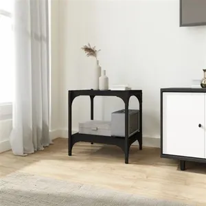 Comparateur de prix : vidaXL Meuble TV Noir 40x33x41 cm Bois d'ingénierie et acier