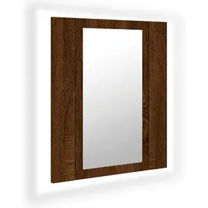 vidaXL Armoire à miroir LED de salle de bain chêne marron 40x12x45 cm pas cher