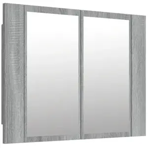 Comparateur de prix : vidaXL Armoire à miroir LED Sonoma gris 60x12x45 cm Bois d'ingénierie