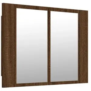 Comparateur de prix : vidaXL Armoire à miroir LED Chêne marron 60x12x45 cm Bois d'ingénierie