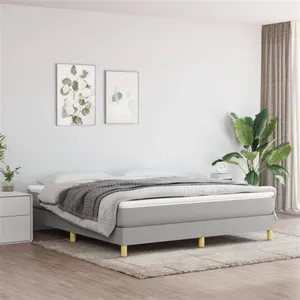 vidaXL Cadre de lit Gris clair 160x200 cm Tissu pas cher
