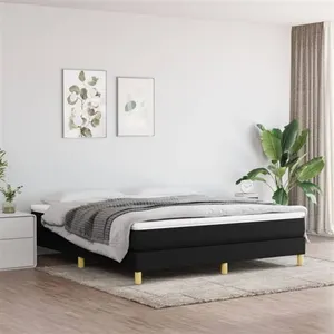 Sommier à ressorts de lit Noir 160x200 cm Tissu Vidaxl Black pas cher