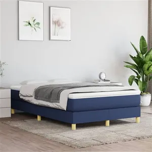 vidaXL Cadre de lit Bleu 120 x 200 cm Tissu pas cher