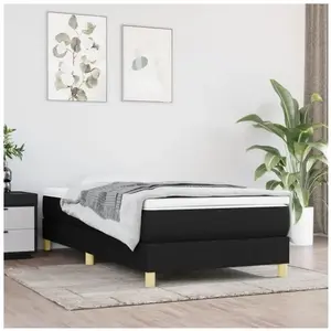 Comparateur de prix : Sommier à ressorts de lit Noir 90x190 cm Tissu Vidaxl Black