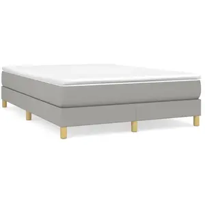 Sommier à ressorts de lit Gris clair 140x200 cm Tissu Vidaxl Light grey pas cher